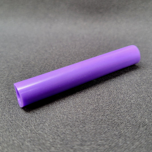 Purple silicone tubing on a gray background